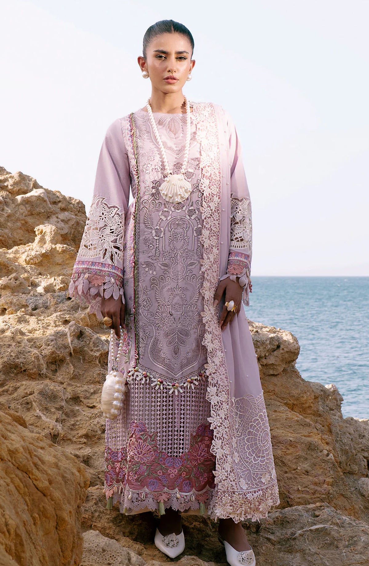 Dastan by AJR Embroidered Organza Unstitched 3 Piece - Luxe - AJR25DL - Purple - Summer Collection