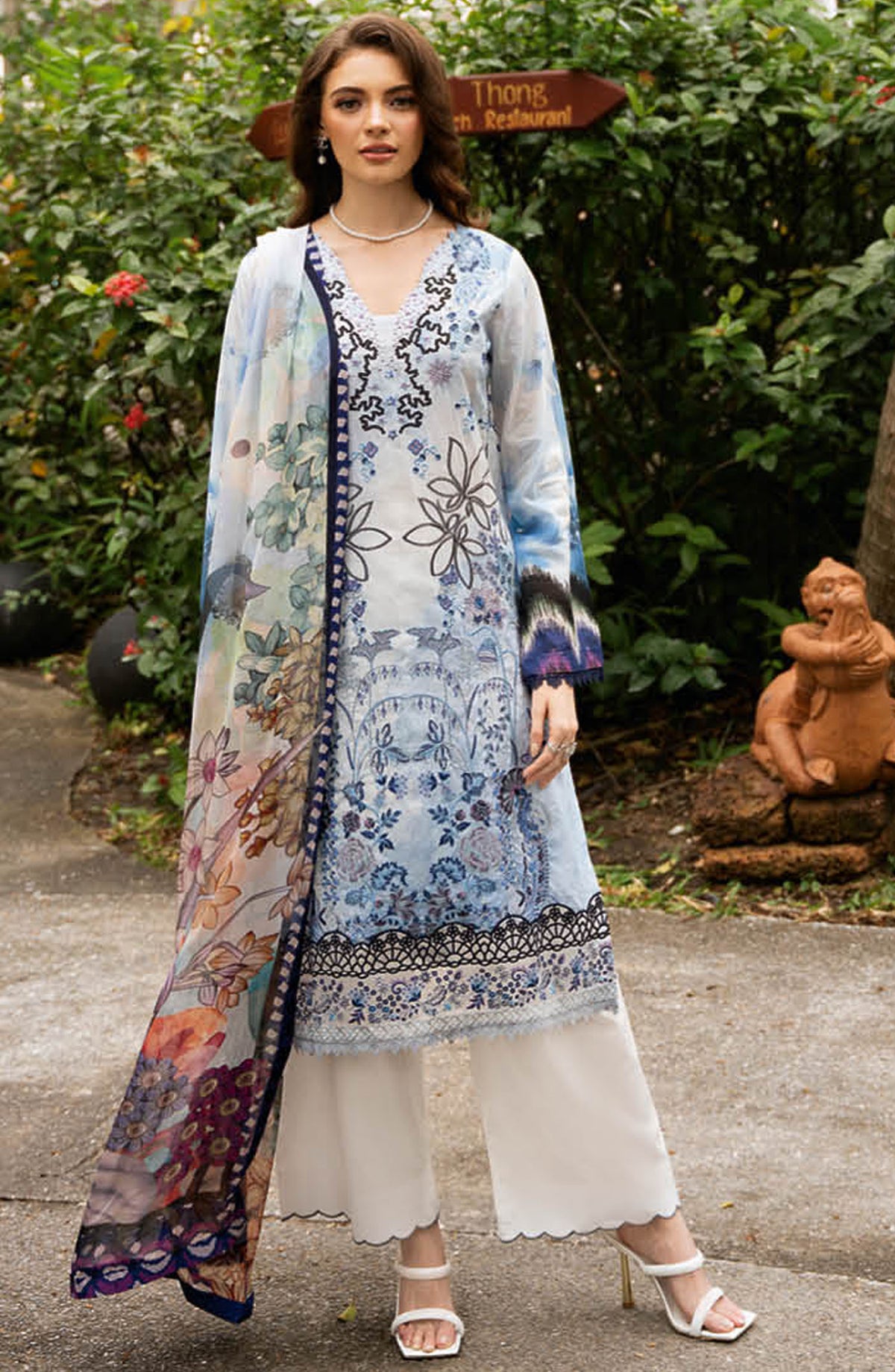 Riwayat by Ramsha Embroidered Lawn Unstitched 3 Piece Suit - Y-1108 - R25RLV11 - Blue - Summer Collection