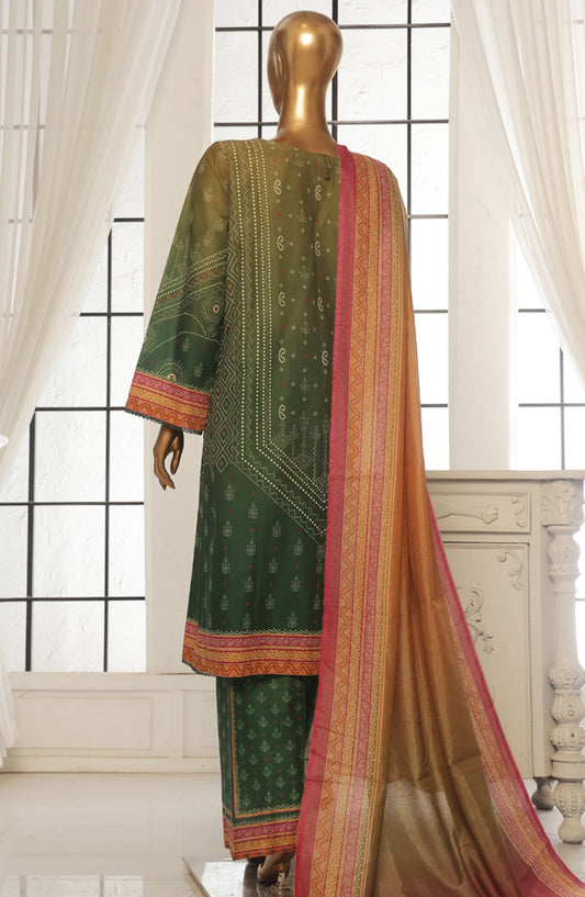Bin Saeed Printed Lawn Stitched 3 Piece Suit - SM-115 - BS25EPLV2 - Green - Summer Collection