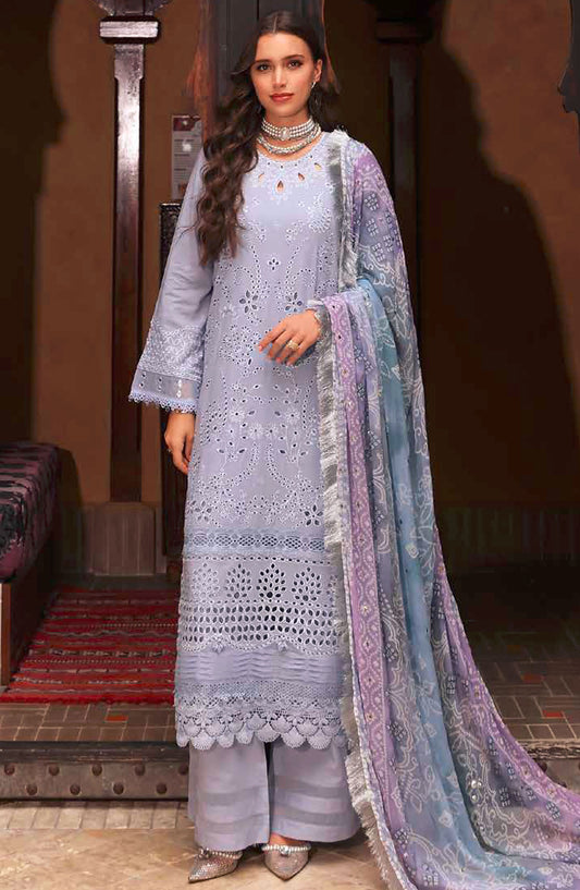 Bazar by Nureh Chikankari Lawn Unstitched 3 Piece Suit - NE-108 - NU25BCL - Purple - Summer Collection
