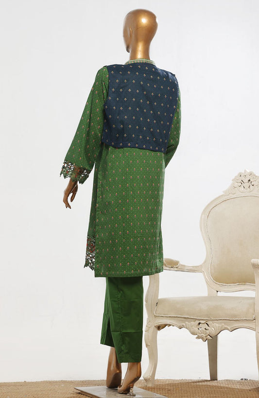 Bin Saeed Embroidered Lawn Stitched 3 Piece Suit - D-03 - BS25ECL - Green - Summer Collection