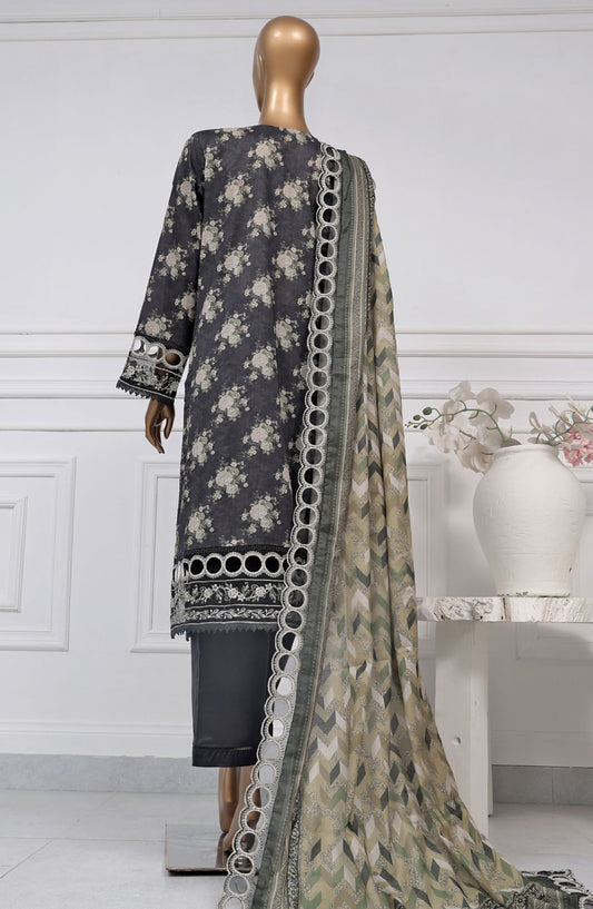 Sadabahar Embroidered Lawn Stitched 3 Piece Suit - D-08 - SB2525SEL - Black - Summer Collection