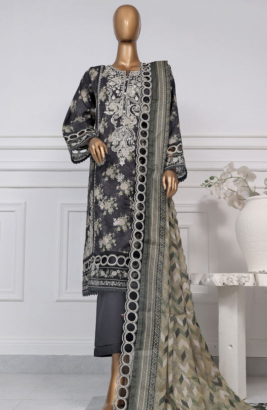 Sadabahar Embroidered Lawn Stitched 3 Piece Suit - D-08 - SB2525SEL - Black - Summer Collection