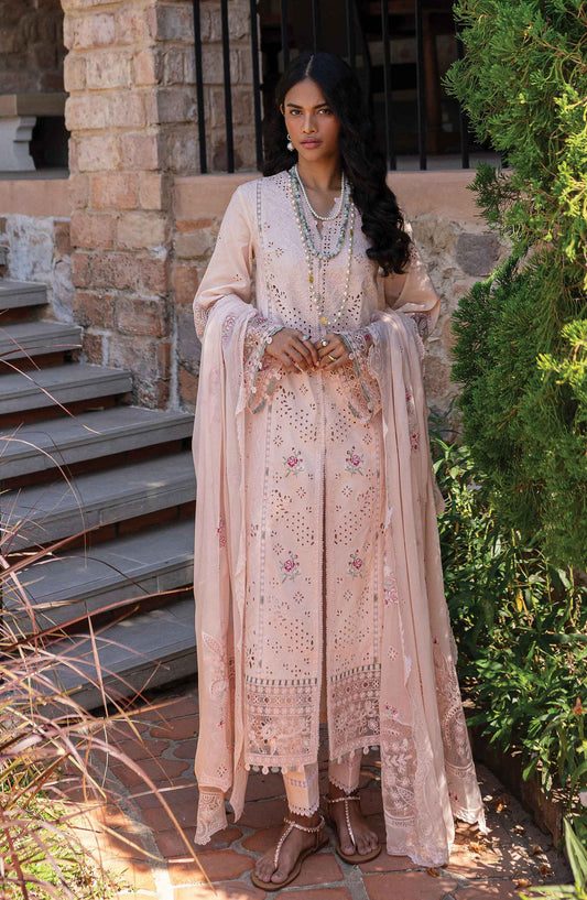 Qline by Qalamkar Chikankari Lawn Unstitched 3 Piece Suit - QM-14 Neha - Q25QL - Pink - Summer Collection