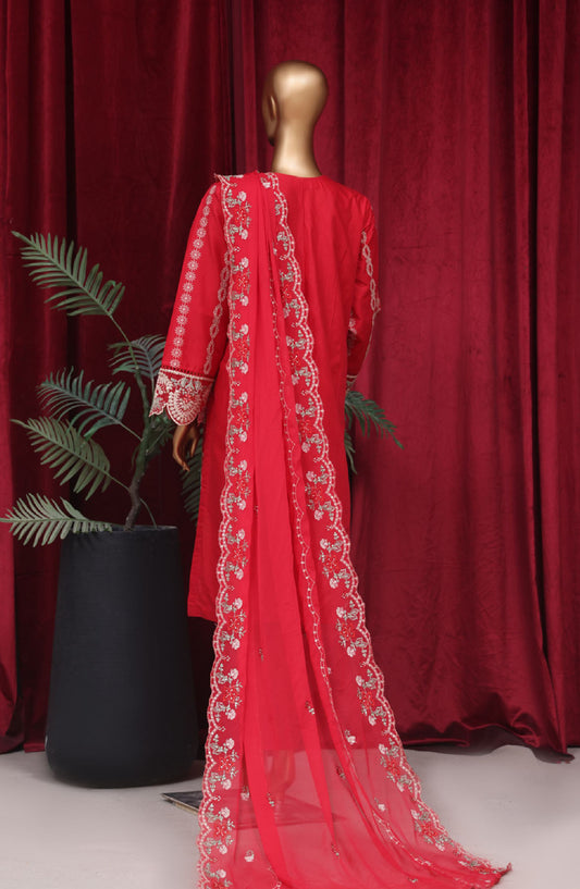 Bin Saeed Embroidered Lawn Stitched 3 Piece Suit - LF48 - BS25LF - Pink - Summer Collection