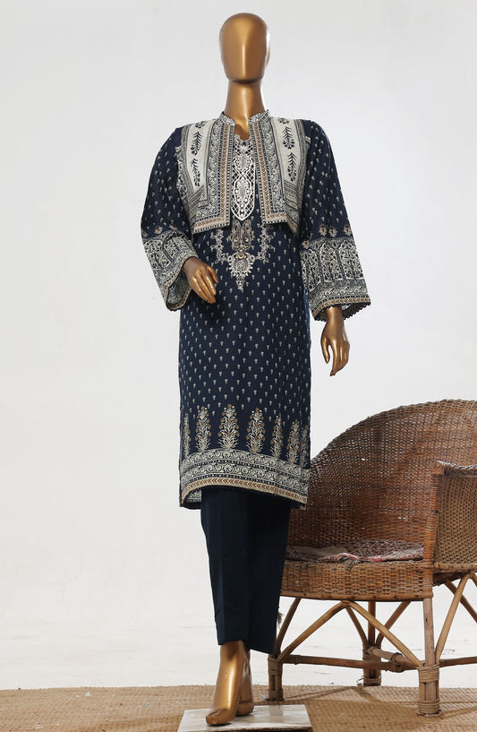 Bin Saeed Embroidered Lawn Stitched 3 Piece Suit - D-02 - BS25ECL - Blue - Summer Collection