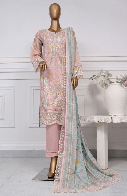 Sadabahar Embroidered Lawn Stitched 3 Piece Suit - D-07 - SB2525SEL - Pink - Summer Collection
