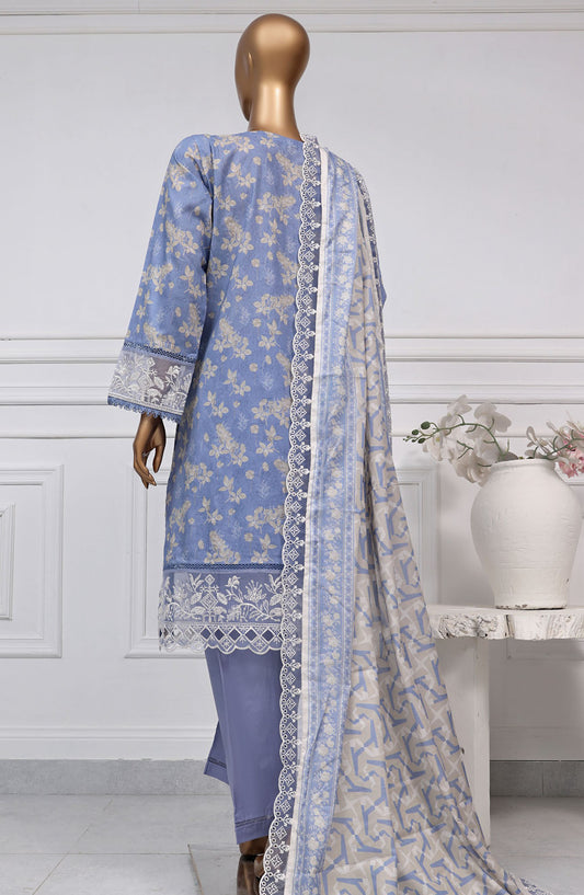 Sadabahar Embroidered Lawn Stitched 3 Piece Suit - D-06 - SB2525SEL - Blue - Summer Collection
