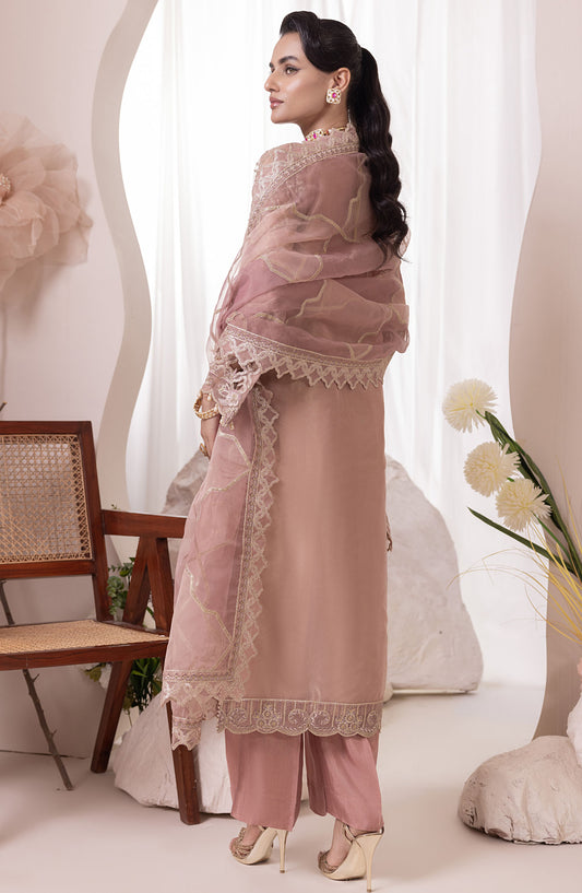 Aaraish by Diara Couture Embroidered Organza Stitched 3 Piece Suit - US-644 ROHEEN - DC25AA - Pink - Formal Collection
