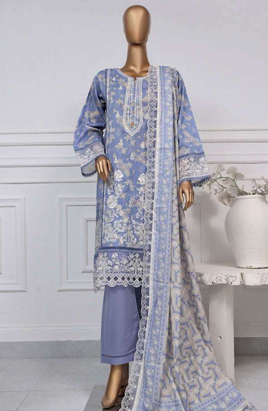 Sadabahar Embroidered Lawn Stitched 3 Piece Suit - D-06 - SB2525SEL - Blue - Summer Collection