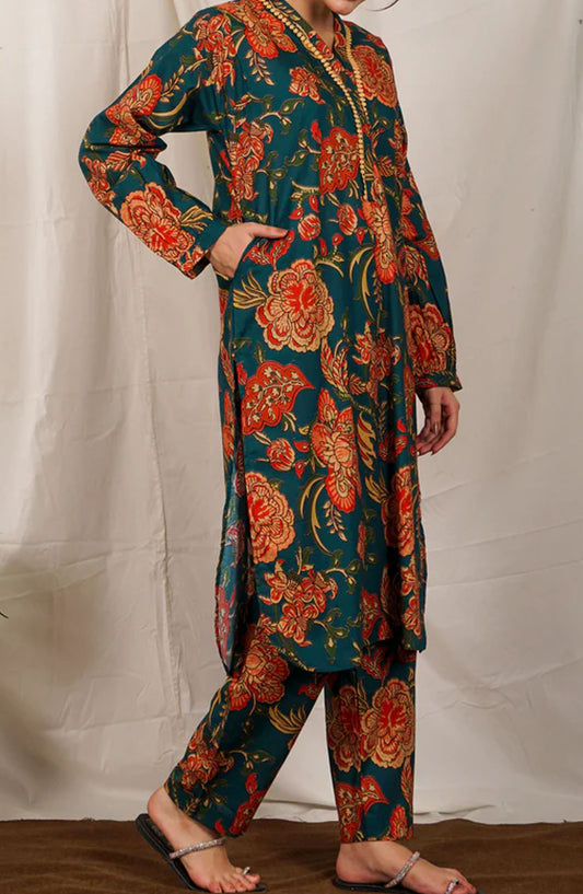 Pret Diaries Printed Cotton Stitched 2 Piece - 50108 - PD25SC - Orange - Summer Collection