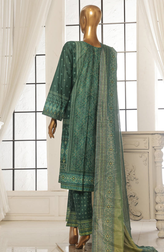 Bin Saeed Printed Lawn Stitched 3 Piece Suit - SM-119 - BS25EPLV2 - Green - Summer Collection