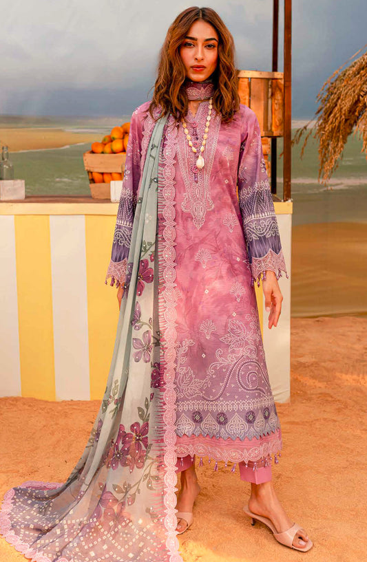 Gardenia by Nureh Embroidered Lawn Unstitched 3 Piece Suit - NSG - 180 - NU25GCL - Pink - Summer Collection