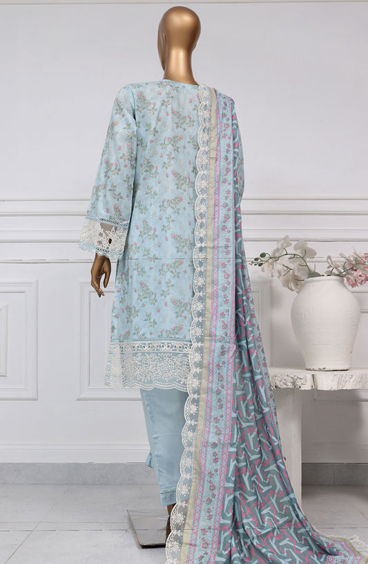 Sadabahar Embroidered Lawn Stitched 3 Piece Suit - D-05 - SB2525SEL - Blue - Summer Collection