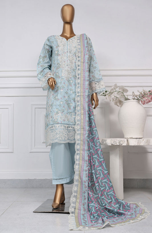 Sadabahar Embroidered Lawn Stitched 3 Piece Suit - D-05 - SB2525SEL - Blue - Summer Collection