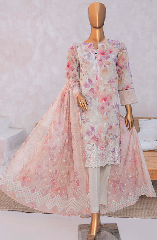 Elite by HZ Textile Chikankari Lawn Unstitched 3 Piece Suit - ELC-237 - HZ25ECL - Pink - Summer Collection