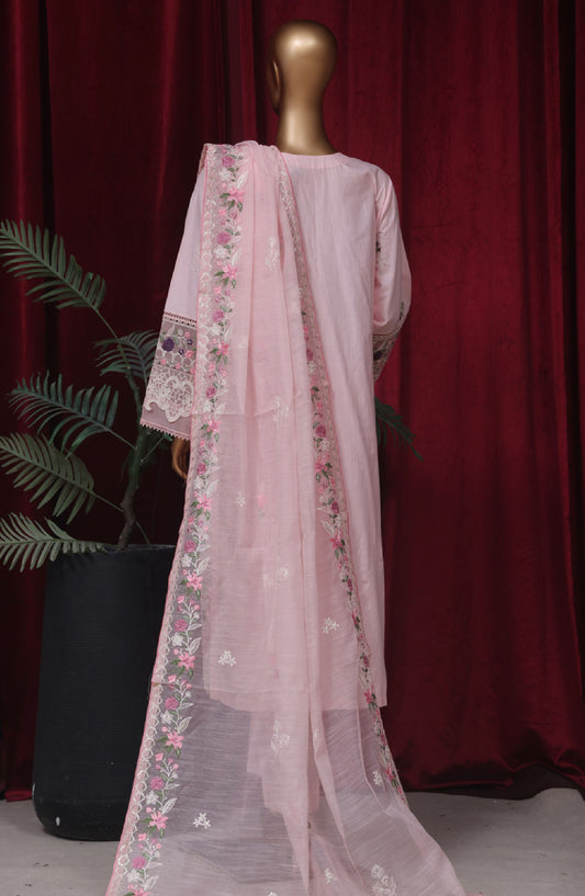 Bin Saeed Embroidered Lawn Stitched 3 Piece Suit - LF-43 - BS25LF - Pink - Summer Collection