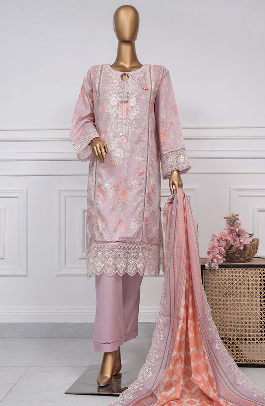 Sadabahar Embroidered Lawn Stitched 3 Piece Suit - D-04 - SB2525SEL - Pink - Summer Collection