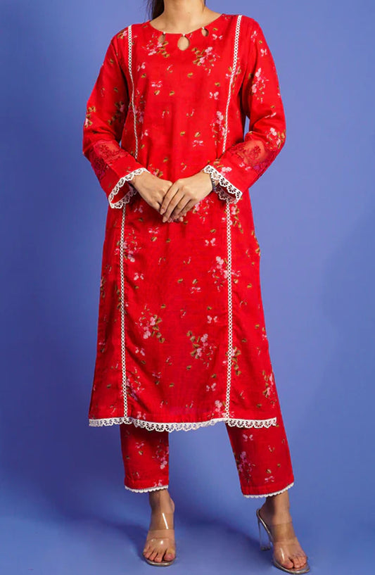 Pret Diaries Embroidered Khaddar Stitched 2 Piece - 55030 - PD25WC - Pink - Winter Collection