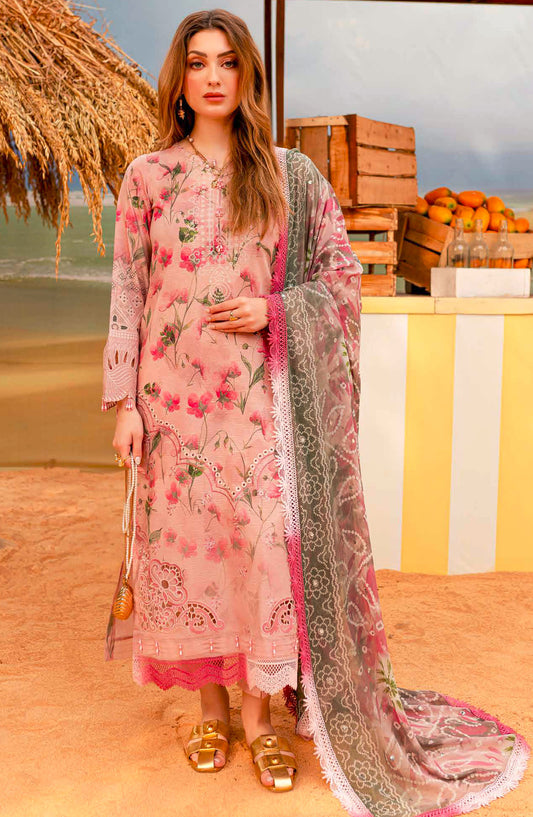 Gardenia by Nureh Embroidered Lawn Unstitched 3 Piece Suit - NSG - 178 - NU25GCL - Pink - Summer Collection