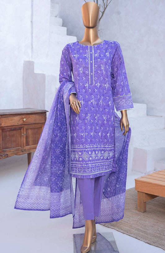 Elite by HZ Textile Chikankari Lawn Unstitched 3 Piece Suit - ELC-241 - HZ25ECL - Blue - Summer Collection