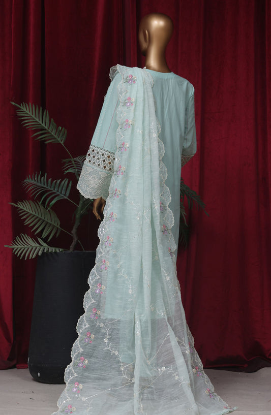 Bin Saeed Embroidered Lawn Stitched 3 Piece Suit - LF43A - BS25LF - Blue - Summer Collection