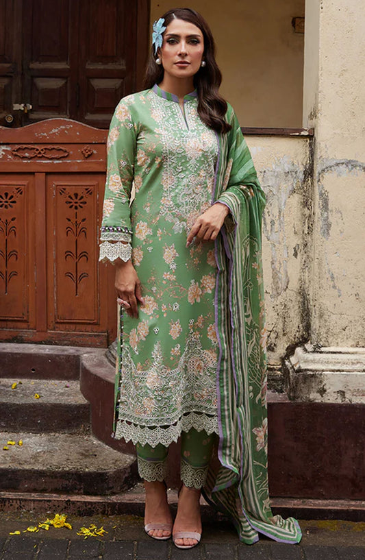 Saffira by Gulaal Chikankari Lawn Unstitched 3 Piece Suit - S-06 Nora - GUL25SL - Green - Summer Collection