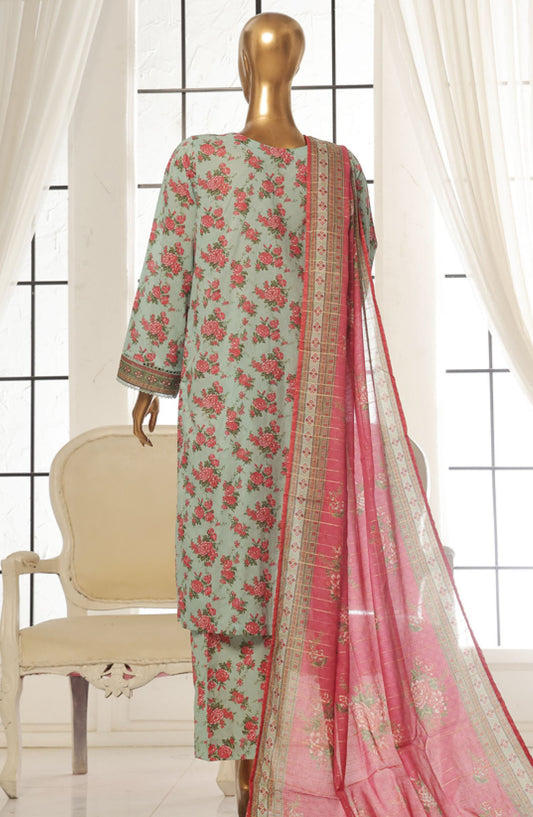 Bin Saeed Printed Lawn Stitched 3 Piece Suit - SM-132 - BS25EPLV2 - Blue - Summer Collection