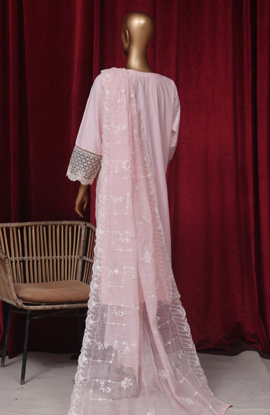 Bin Saeed Embroidered Lawn Stitched 3 Piece Suit - LF43 - BS25LF - Pink - Summer Collection