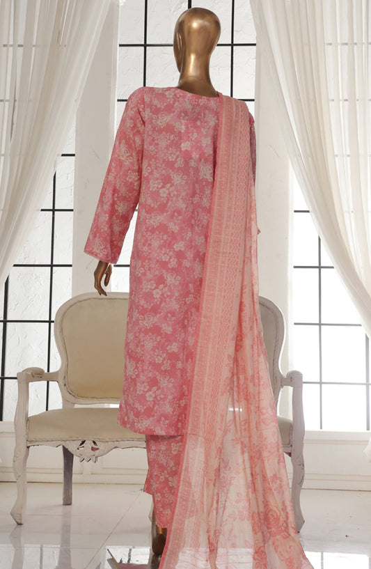 Bin Saeed Printed Lawn Stitched 3 Piece Suit - SM-133 - BS25EPLV2 - Pink - Summer Collection