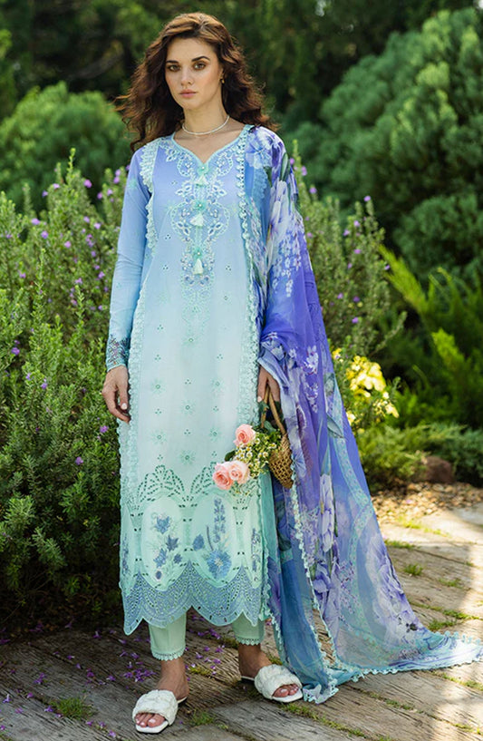 Mushq Chikankari Lawn Unstitched 3 Piece Suit - Fiducia - MQ25SOC - Blue - Summer Collection