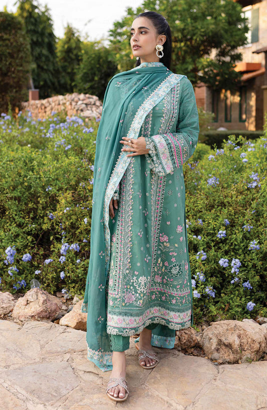 Qline by Qalamkar Chikankari Lawn Unstitched 3 Piece Suit - QM-06 Omi - Q25QL - Green - Summer Collection