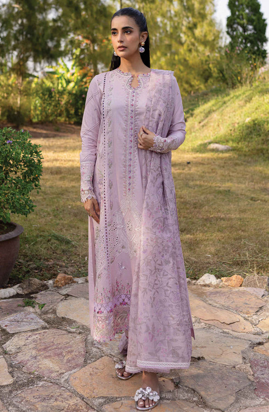Qline by Qalamkar Chikankari Lawn Unstitched 3 Piece Suit - QM-05 Cecilia - Q25QL - Purple - Summer Collection