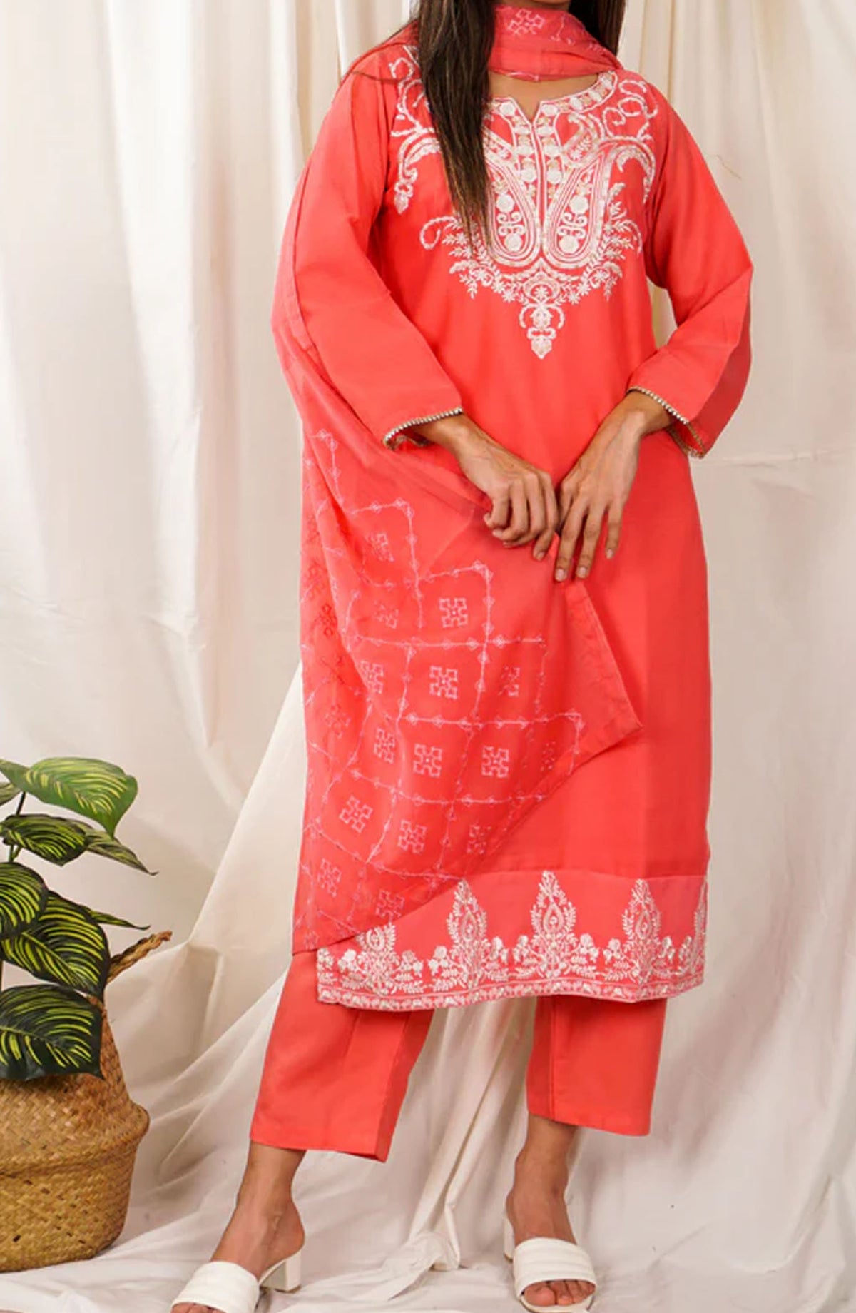 Pret Diaries Embroidered Chiffon Stitched 3 Piece - 54933 - PD25SC - Pink - Summer Collection