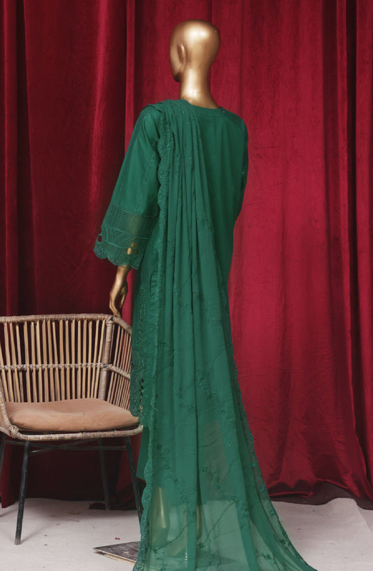 Bin Saeed Embroidered Lawn Stitched 3 Piece Suit - LF036 - BS25LF - Green - Summer Collection