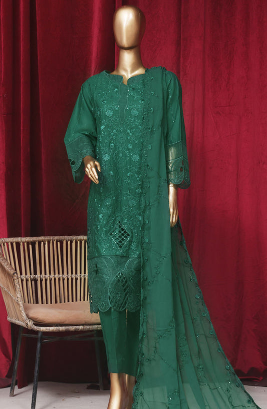 Bin Saeed Embroidered Lawn Stitched 3 Piece Suit - LF036 - BS25LF - Green - Summer Collection