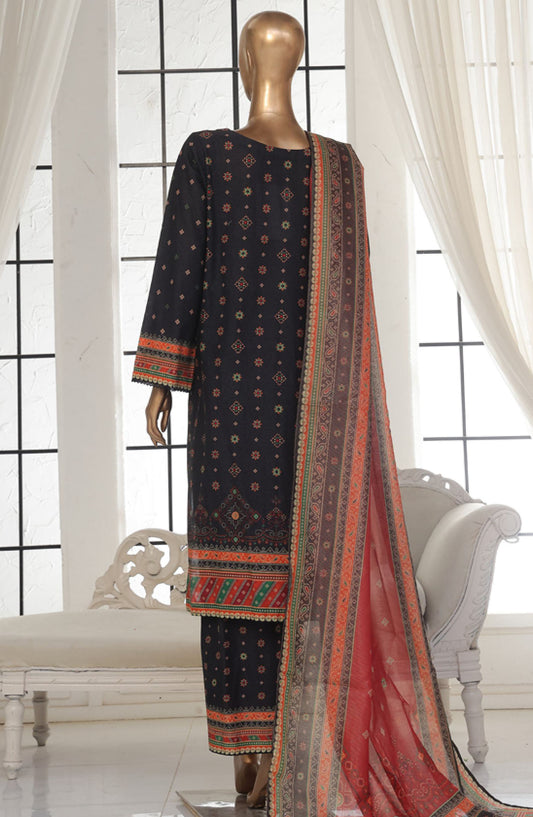 Bin Saeed Printed Lawn Stitched 3 Piece Suit - SM-123 - BS25EPLV2 - Black - Summer Collection