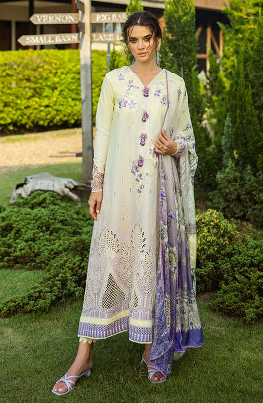 Mushq Chikankari Lawn Unstitched 3 Piece Suit - Gioia - MQ25SOC - Yellow - Summer Collection