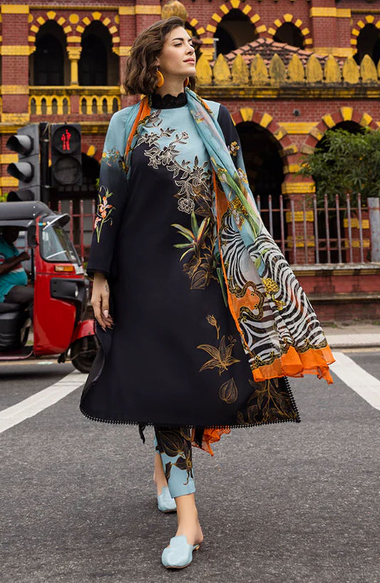 Hemline by Mushq Embroidered Lawn Unstitched 3 Piece Suit - MQ25HLD  - Paula - Black - Summer Collection