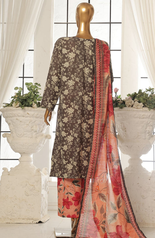 Bin Saeed Embroidered Lawn Stitched 3 Piece Suit - SM-046 - BS25EPLV2 - Black - Summer Collection