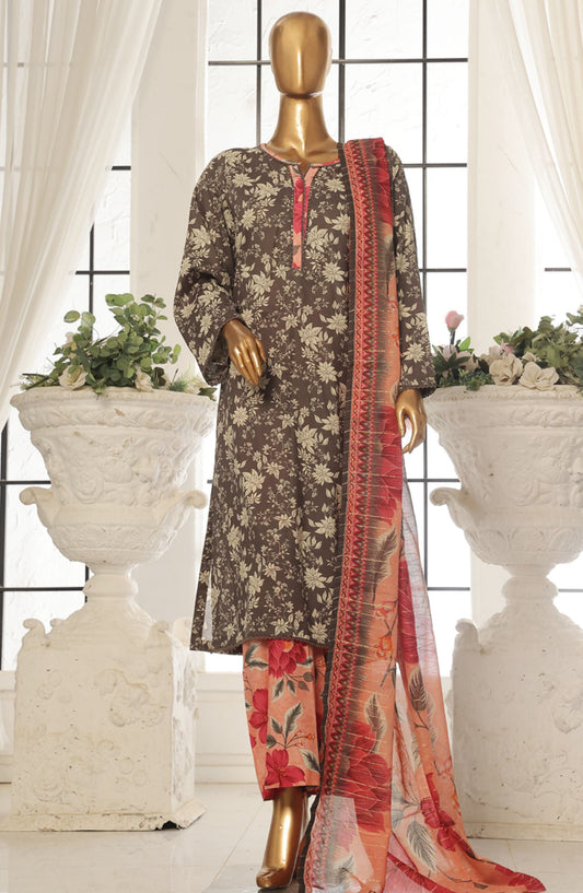 Bin Saeed Embroidered Lawn Stitched 3 Piece Suit - SM-046 - BS25EPLV2 - Black - Summer Collection