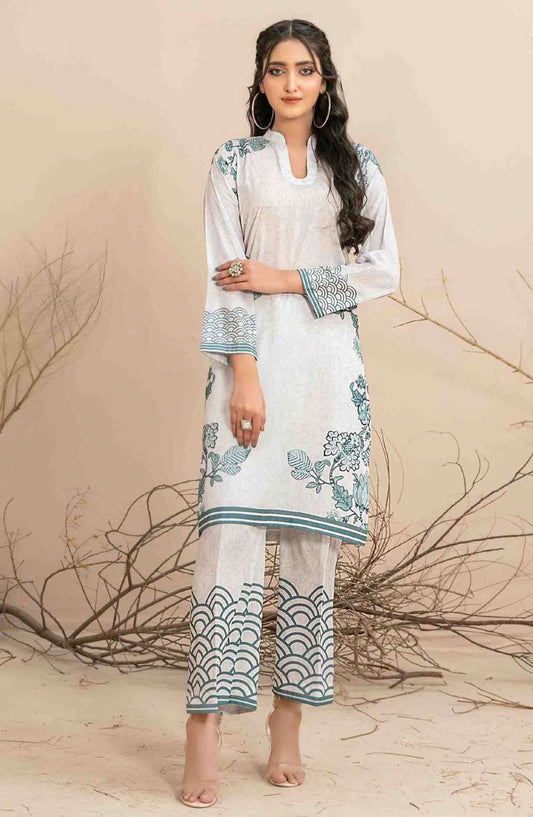 Safiah by Tawakkal Fabric Printed Lawn Stitched 2 Piece Suit - D-1071 - TF25S2SD - White - Summer Collection