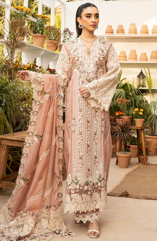 Elaf Embroidered Lawn Unstitched 3 Piece Suit - ELM-12 Shahana - EL25LLC - Pink - Summer Collection