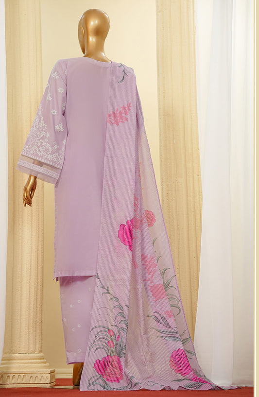 HZ Textile Chikankari Cotton Stitched 3 Piece Suit - PWC-104 - HZ25CTVE - Purple - Summer Collection