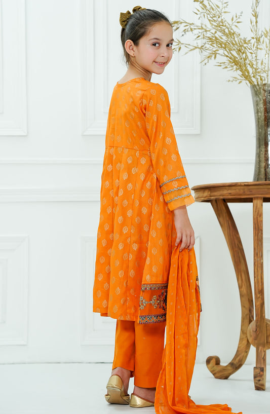 Amna Khadija Embroidered Cotton Stitched 3 Piece Suit - BBMDD-10-D - AK25BNBD2 - Orange - Summer Collection