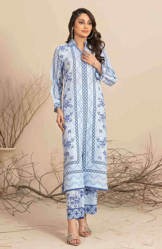 Safiah by Tawakkal Fabric Printed Lawn Stitched 2 Piece Suit - D-1070 - TF25S2SD - Blue - Summer Collection