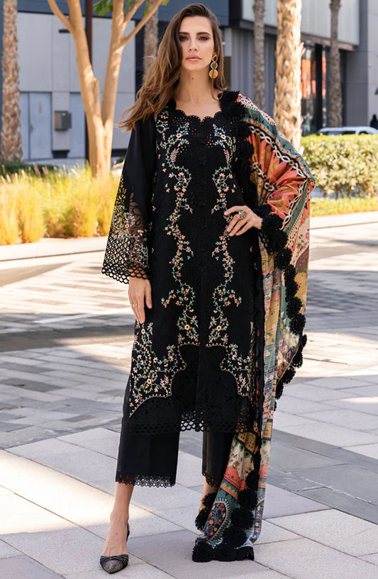 Carnation by Rang Rasiya Embroidered Lawn Unstitched 3 Piece Suit - D-13 Sophie - RR25CL - Black - Summer Collection