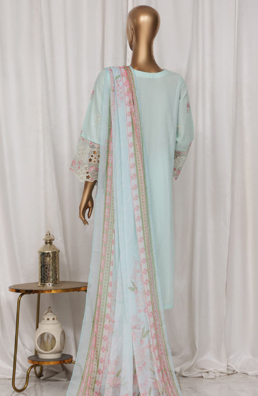 Bin Saeed Embroidered Lawn Stitched 3 Piece Suit - LF-137E - BS25LPCV3 - Green - Summer Collection