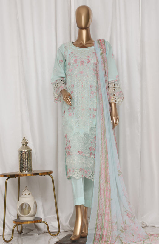 Bin Saeed Embroidered Lawn Stitched 3 Piece Suit - LF-137E - BS25LPCV3 - Green - Summer Collection