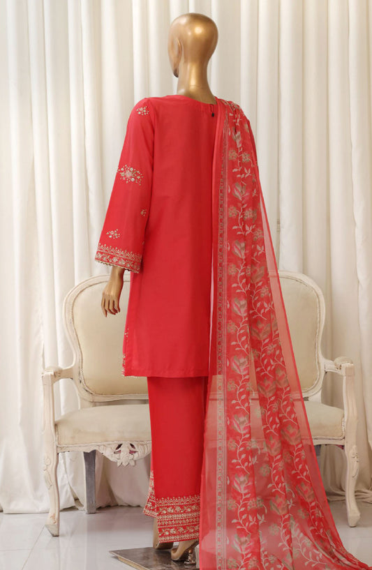 Bin Saeed Embroidered Cotton Stitched 3 Piece Suit - D-09 - BS25TC - Pink - Summer Collection